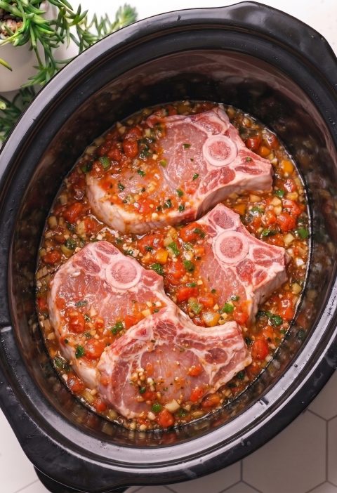 5-Ingredient Slow Cooker Father’s Feast Pork Chops