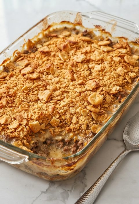 Oven Baked 4-Ingredient Amish Beef and Ritz Cracker Bake