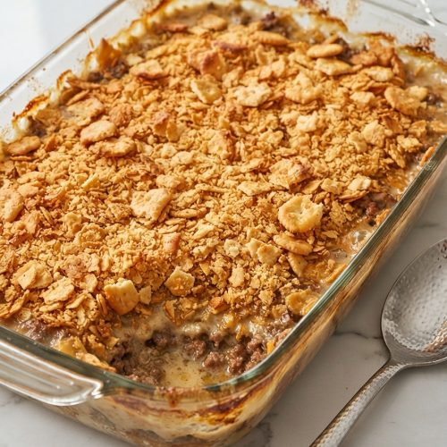 Oven Baked 4-Ingredient Amish Beef and Ritz Cracker Bake