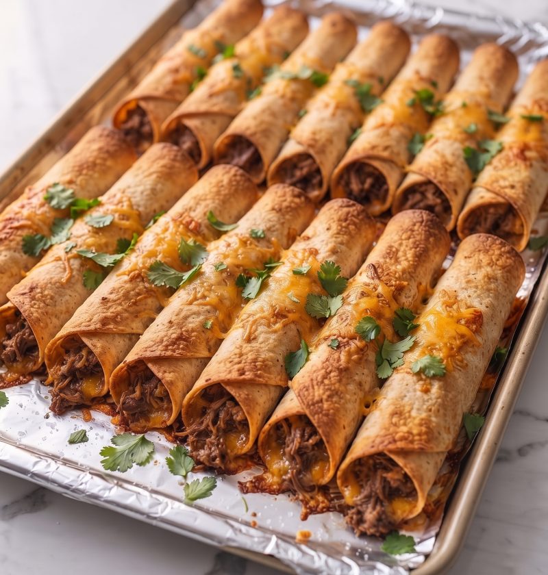 Oven Baked 3-Ingredient Beef Taquitos