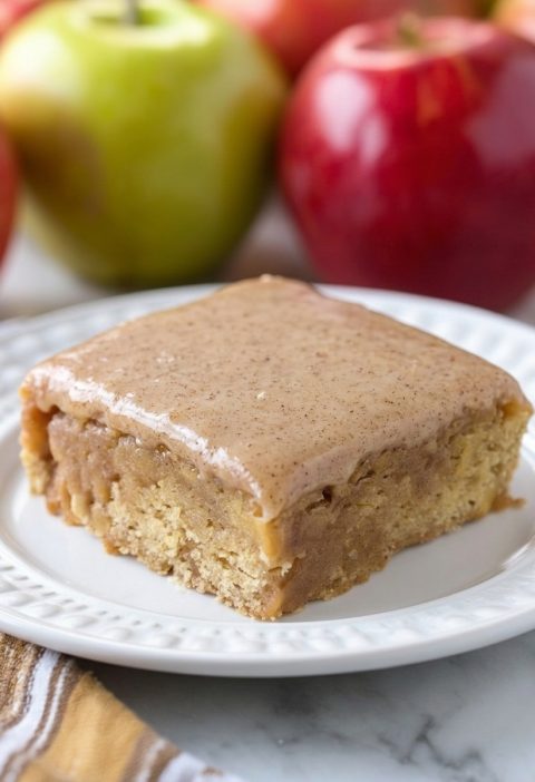 Apple Brownies with Maple Glaze