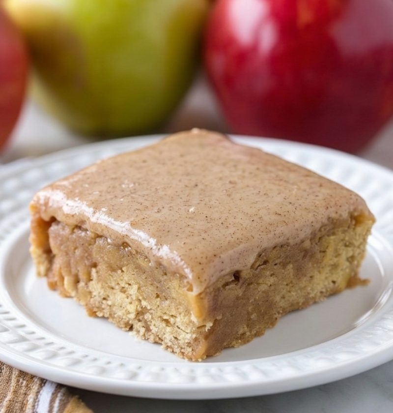 Apple Brownies with Maple Glaze
