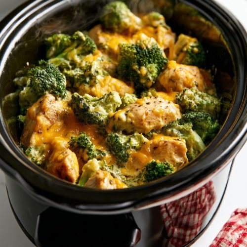 Slow Cooker Cheesy Chicken and Broccoli