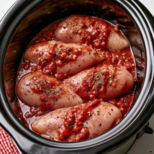 5-Ingredient Slow Cooker Chicken Parmesan Penne