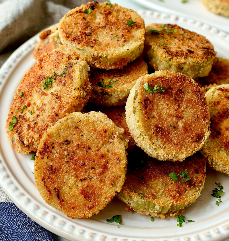 Oven Fried Green Tomatoes with Spicy Ranch