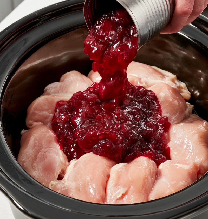 Slow Cooker 3-Ingredient Cranberry Chicken