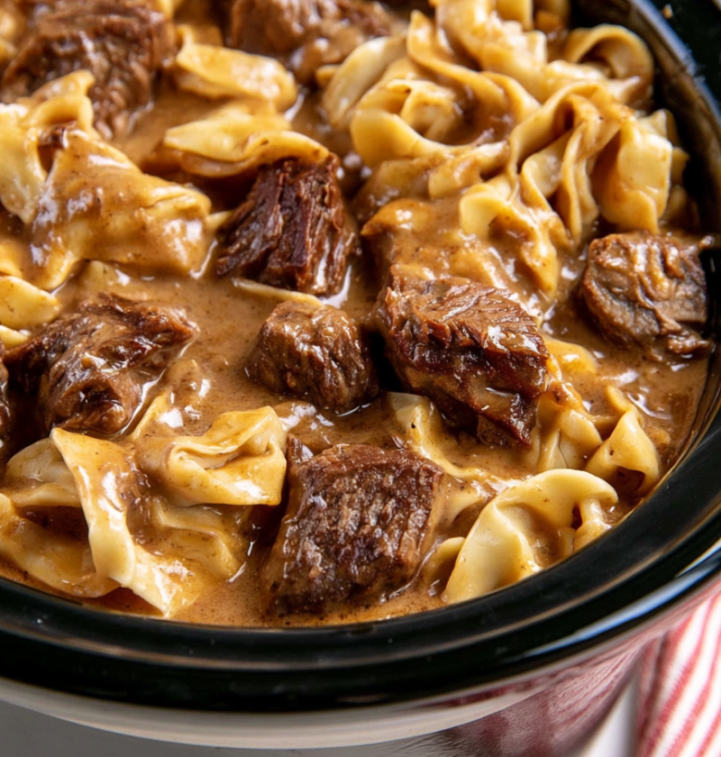 Slow Cooker Poor Man’s Beef and Noodles
