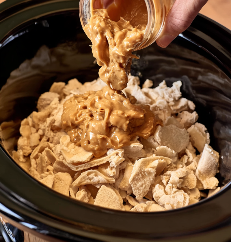 Slow Cooker 5-Ingredient Amish Peanut Butter Pie