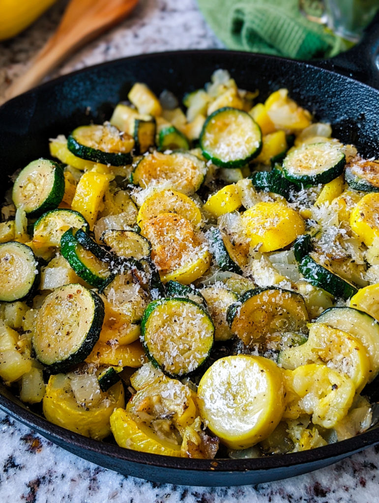Sauteed Parmesan Zucchini and Yellow Squash