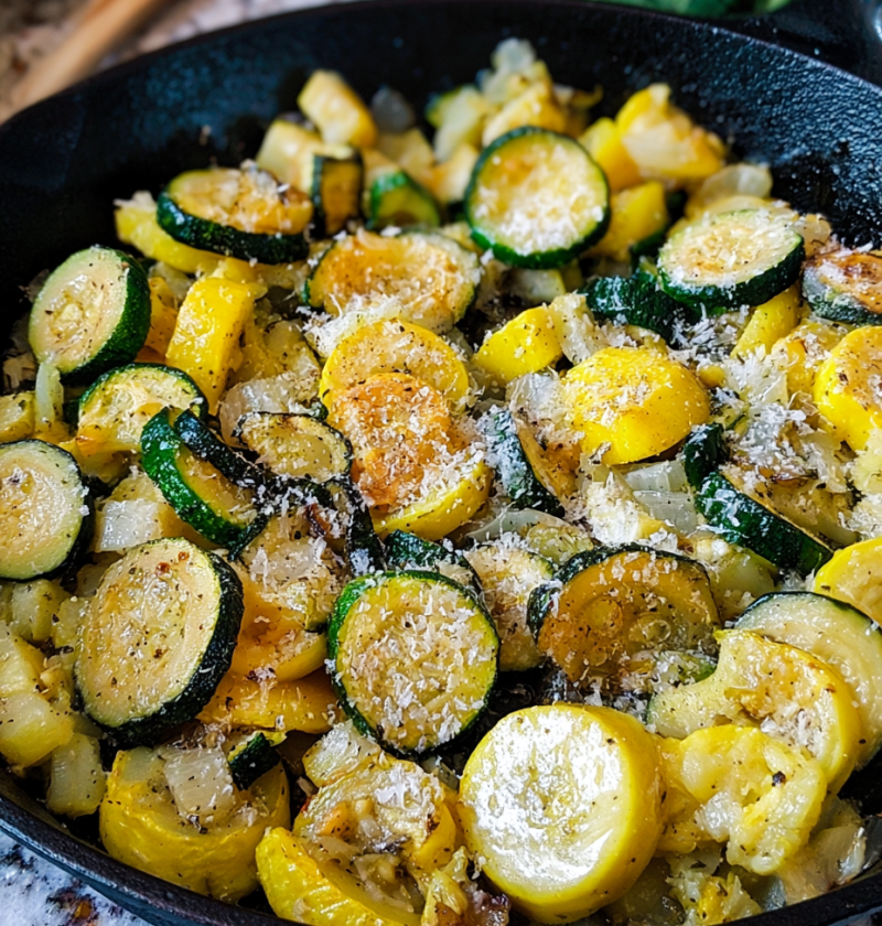 Sauteed Parmesan Zucchini and Yellow Squash