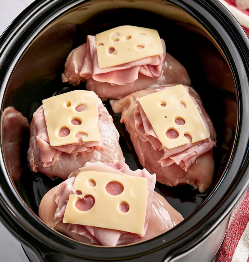 5-Ingredient Slow Cooker Chicken Cordon Bleu
