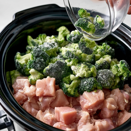 Slow Cooker Amish Broccoli Chicken Noodles