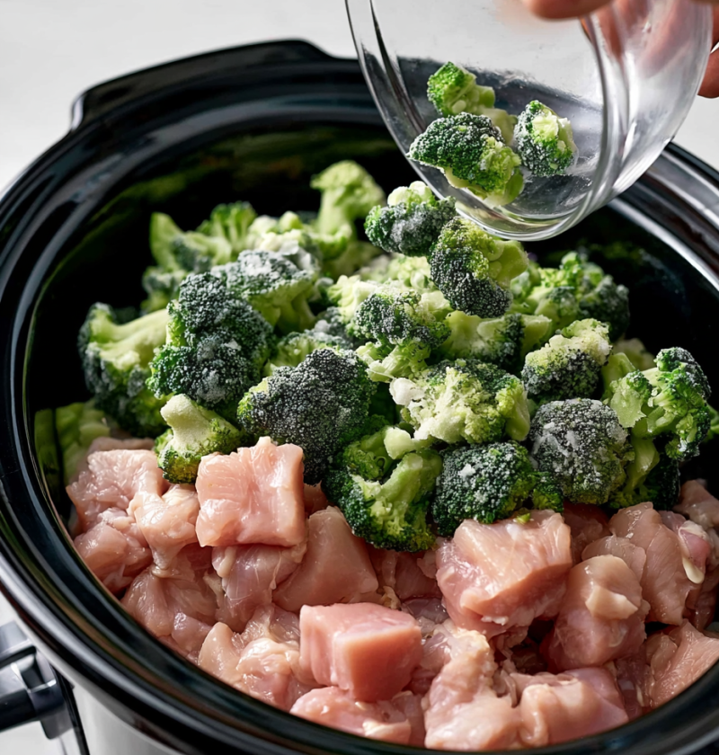 Slow Cooker Amish Broccoli Chicken Noodles