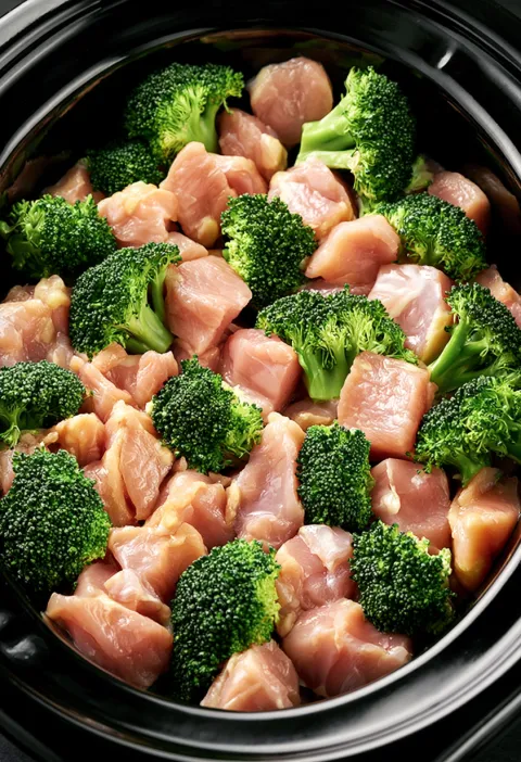 4-Ingredient Slow Cooker Teriyaki Chicken and Broccoli