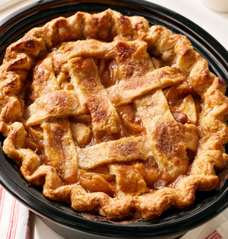 5-Ingredient Slow Cooker Cinnamon Apple Pie Dessert