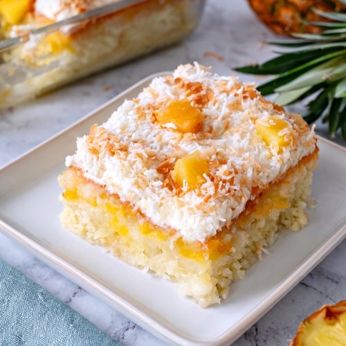 Pineapple Coconut Surprise Cake