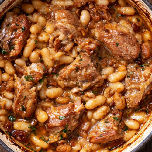 Oven-Baked Pork and Dried Bean Casserole