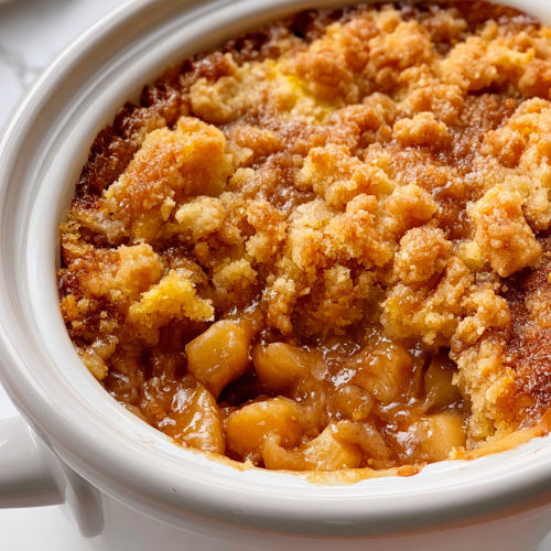 4-Ingredient Slow Cooker Caramel Apple Dump Cake