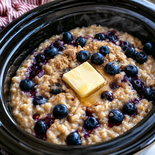 Slow Cooker Amish Blueberry Oatmeal