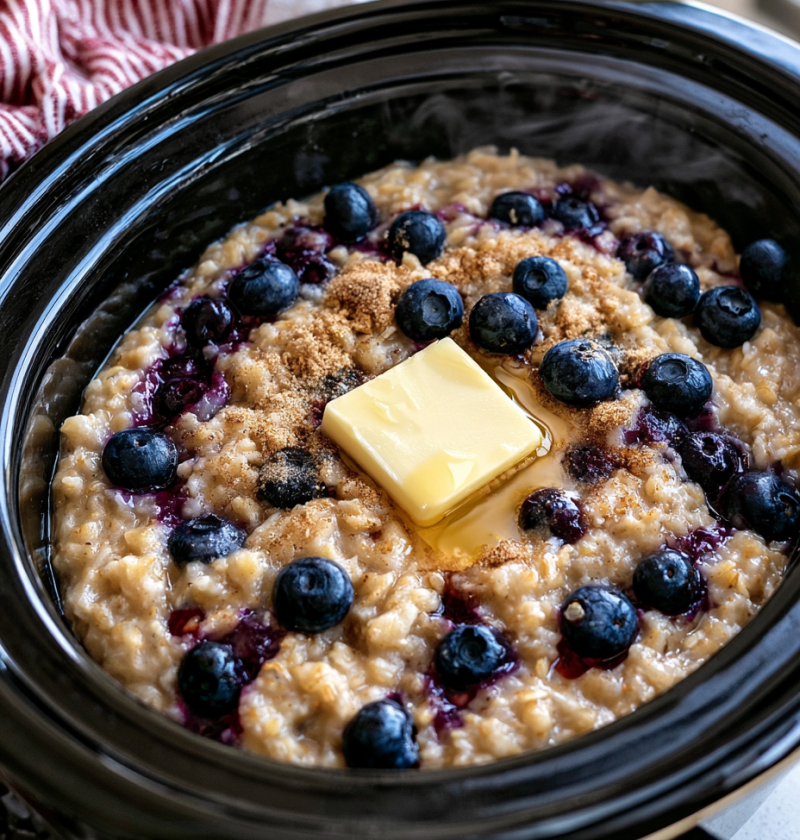 Slow Cooker Amish Blueberry Oatmeal