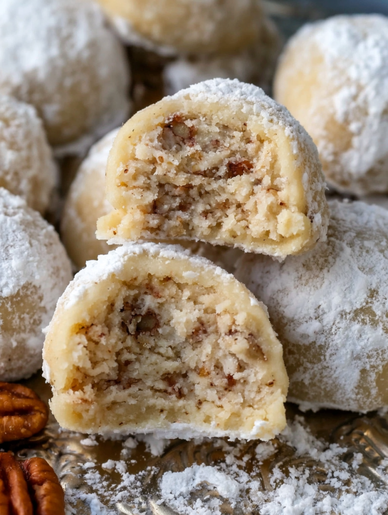Buttery Pecan Snowball Cookies