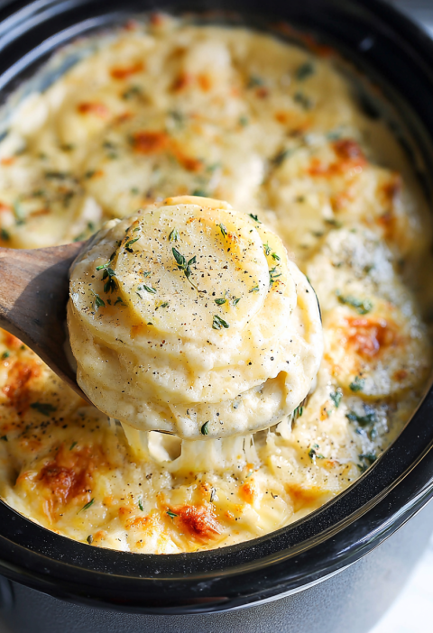 Slow Cooker Scalloped Potatoes
