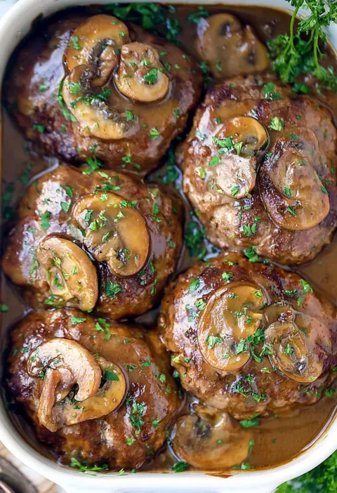 Oven Baked 3-Ingredient Salisbury Steak Patties