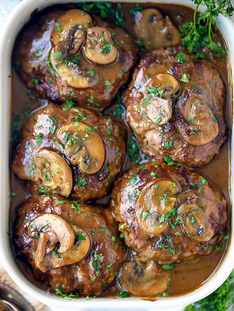 Oven Baked 3-Ingredient Salisbury Steak Patties