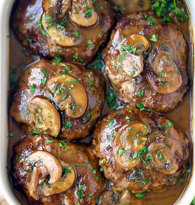 Oven Baked 3-Ingredient Salisbury Steak Patties