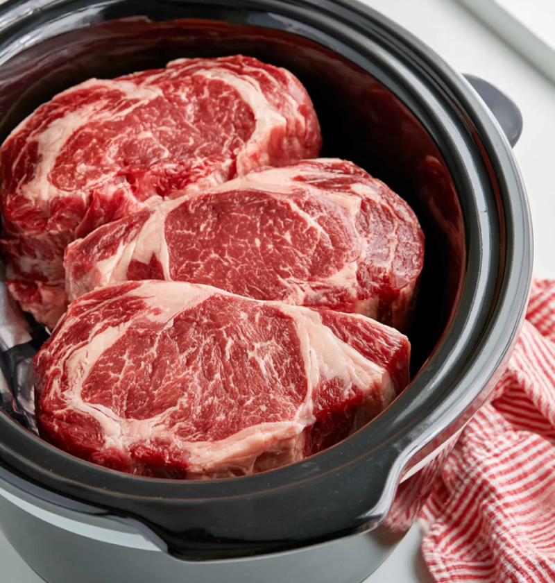 Slow Cooker Ribeye Steaks with Rich Gravy