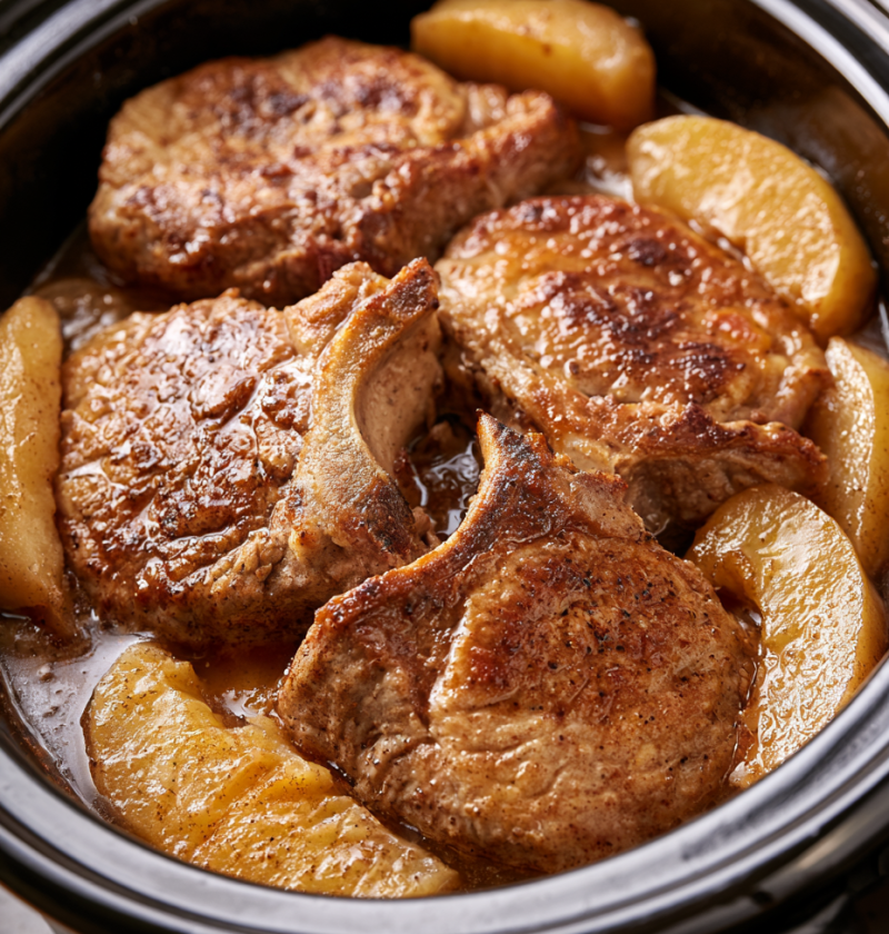 Slow Cooker Amish Pork Chops and Apples