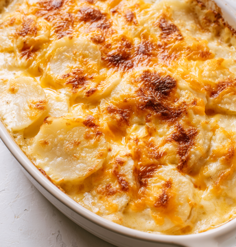 5-Ingredient Slow Cooker Layered Cheesy Potatoes