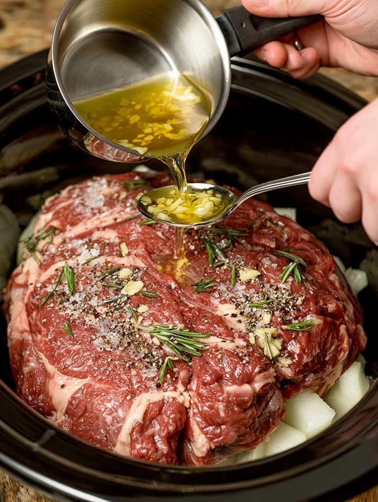Slow Cooker Garlic Herb Beef Chuck Roast