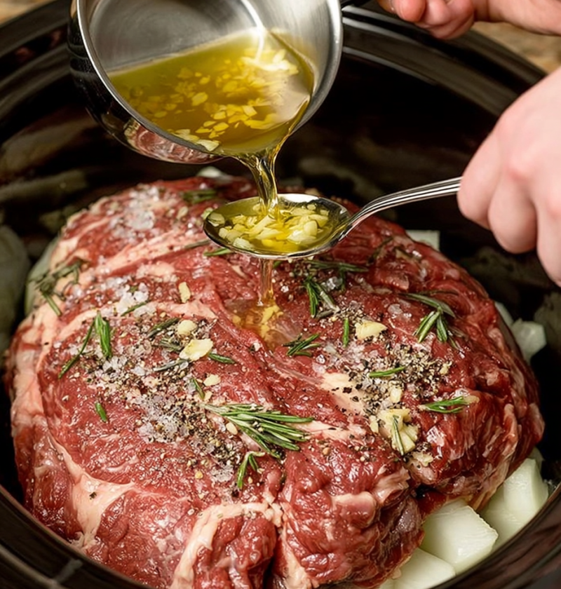 Slow Cooker Garlic Herb Beef Chuck Roast