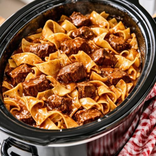 Slow Cooker Amish-Style French Beef and Noodles