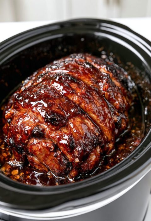 3-Ingredient Slow Cooker Glazed Beef