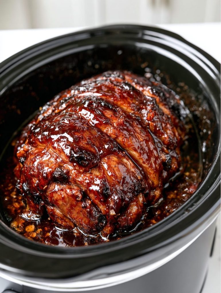 3-Ingredient Slow Cooker Glazed Beef