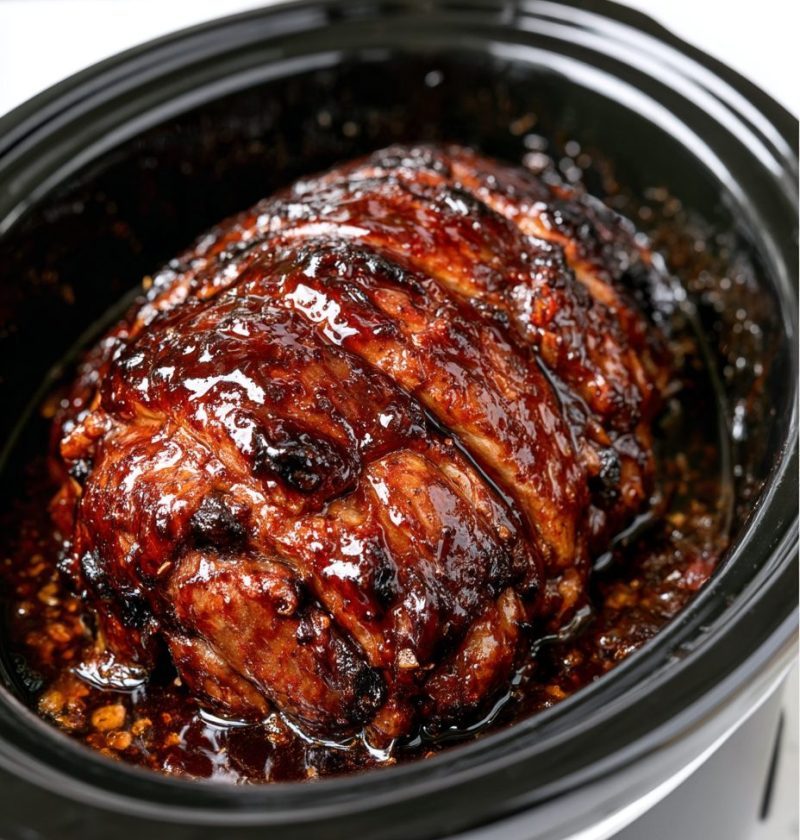 3-Ingredient Slow Cooker Glazed Beef
