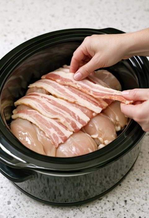 Slow Cooker Amish Bacon Chicken Pasta