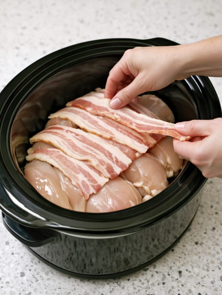 Slow Cooker Amish Bacon Chicken Pasta