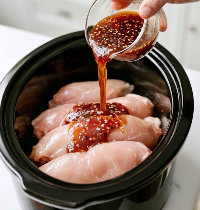 Slow Cooker Honey Sriracha Chicken