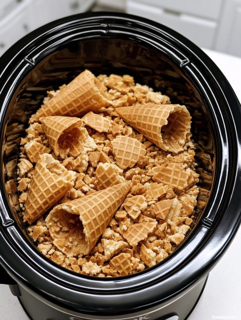 3-Ingredient Slow Cooker Sugar Cone Dessert