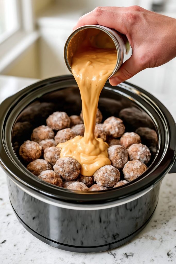 Slow Cooker 5-Ingredient Cheddar Beef Meatballs