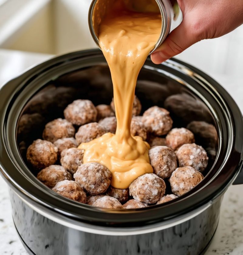 Slow Cooker 5-Ingredient Cheddar Beef Meatballs