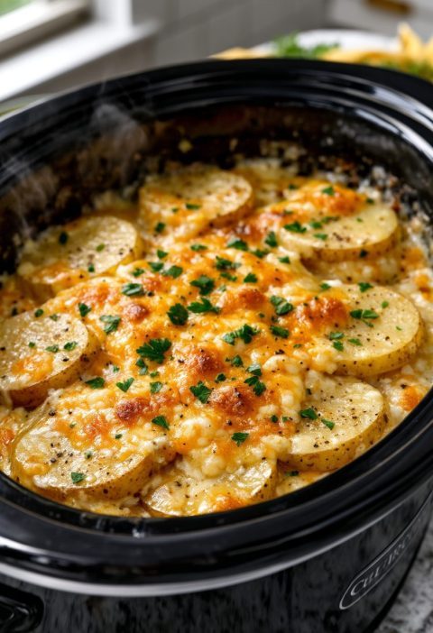 Slow Cooker 6-Ingredient Scalloped Potatoes