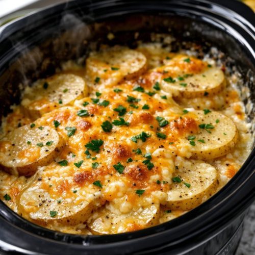 Slow Cooker 6-Ingredient Scalloped Potatoes