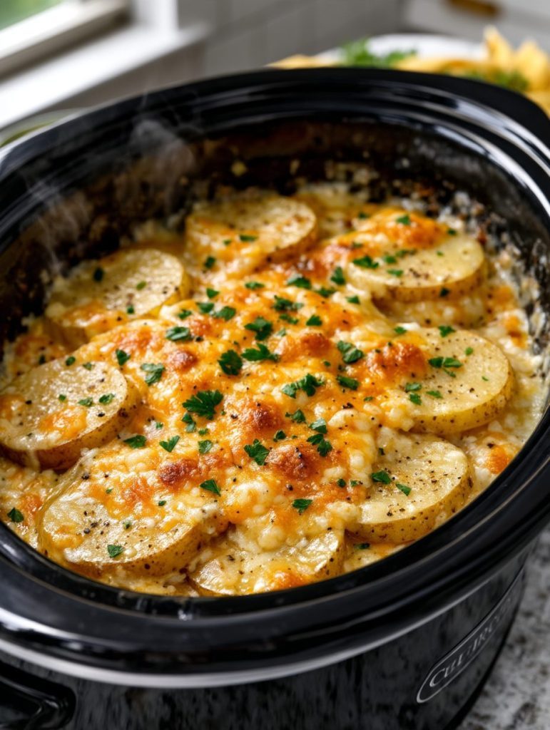Slow Cooker 6-Ingredient Scalloped Potatoes