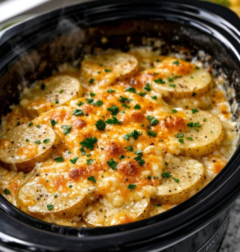 Slow Cooker 6-Ingredient Scalloped Potatoes