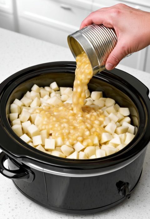 Slow Cooker Amish Creamed Corn Potatoes