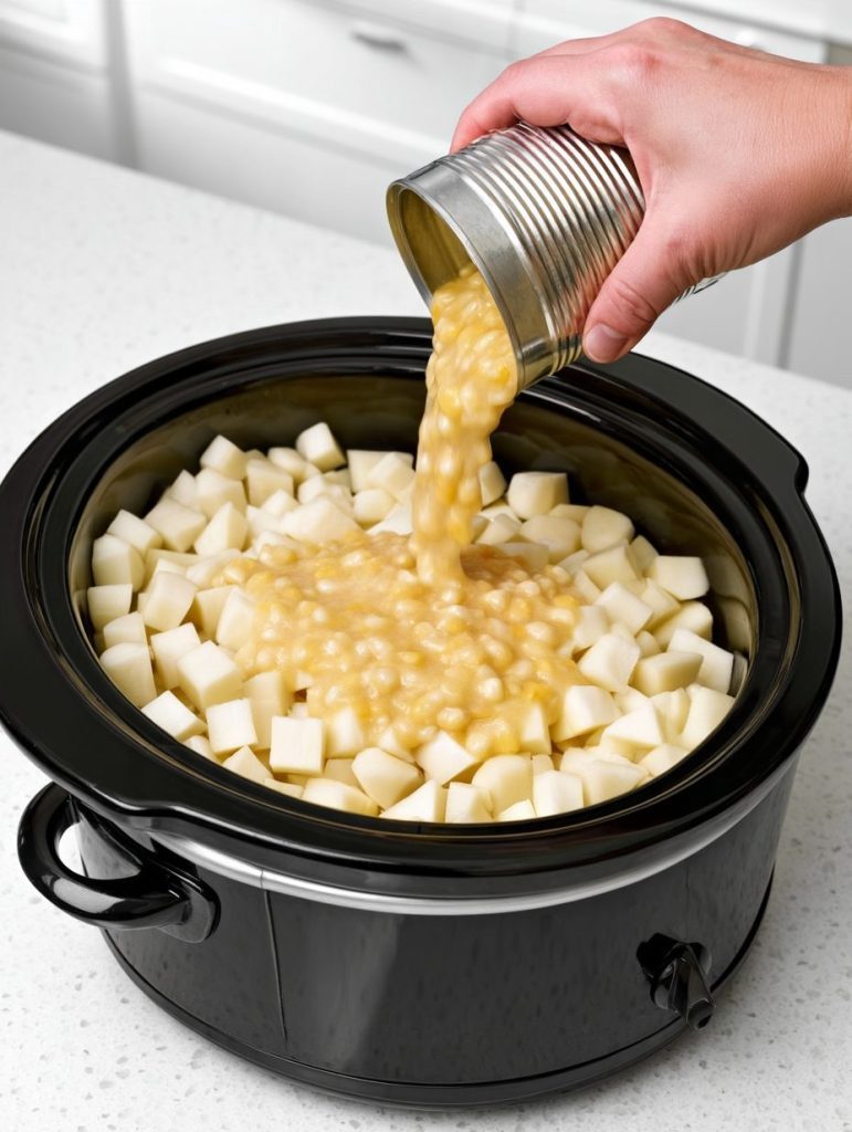 Slow Cooker Amish Creamed Corn Potatoes